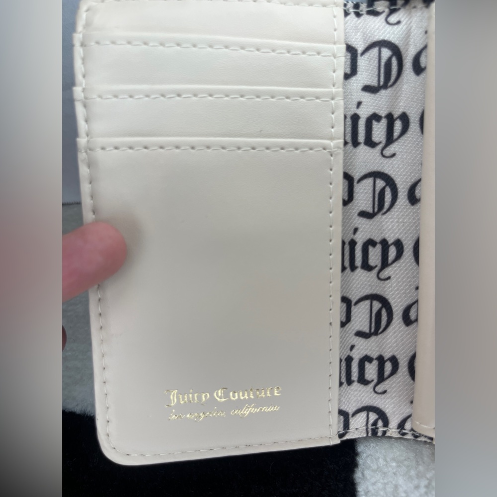 Juicy Couture  MODERN CHIC TAB CARD  WALLET Black Beige Brand New With Tags - Picture 10 of 10